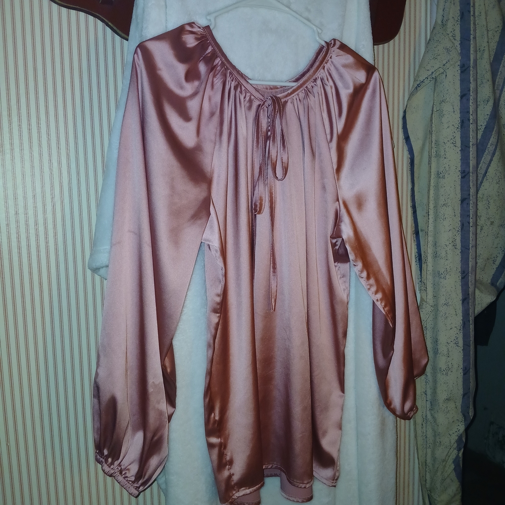 Elegant Satin Blouse - Pink